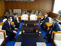 松山海上保安部長来庁・着任挨拶①