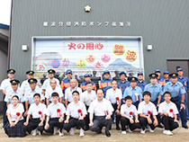 ▲松山市消防団難波分団消防ポンプ蔵置所落成式⑦