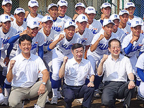 新田高校野球部激励⑧